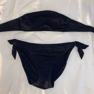 plain black bikini
